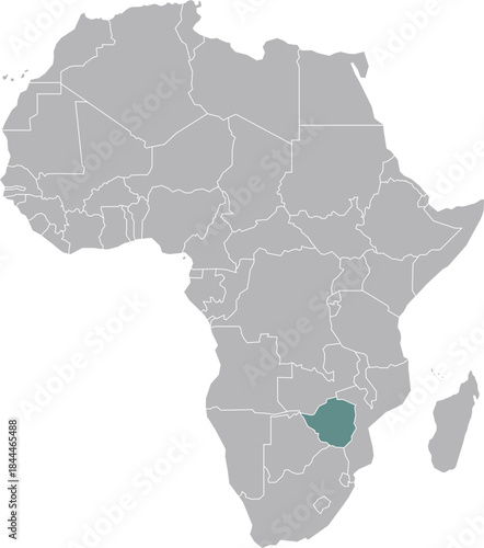 High-resolution illustration of Zimbabwe, Africa.