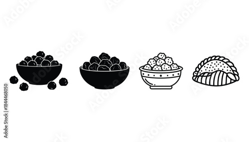 Four bowls of assorted fruits and berries