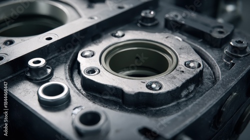 Wallpaper Mural Close-Up View of Industrial Machinery Components with Metal Texture and Precise Engineering Details in a Factory Setting Torontodigital.ca