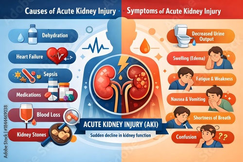 Causes and symptoms of acute kidney injury 