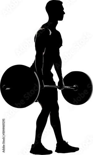 Muscular Man Performing Deadl...