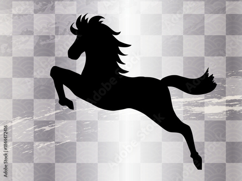 馬, 年賀状, 和風, 和柄, 新年, 動物, クリスマス, うま, ベクター, イラスト, manga