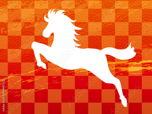 馬, 年賀状, 和風, 和柄, 新年, 動物, クリスマス, うま, ベクター, イラスト, manga