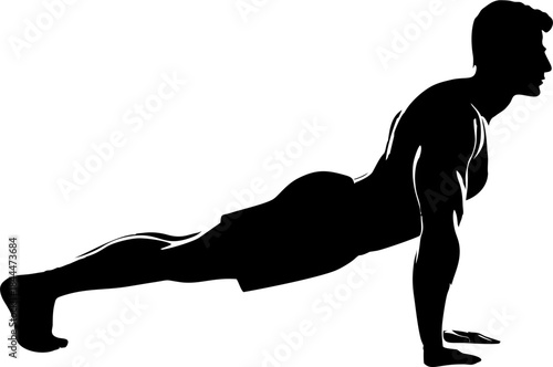 Muscular Man Performing Push-...