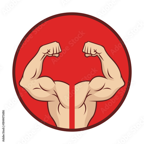 Strong muscular arms flexing biceps for ultimate power and fitness training Bodybuilding gym workout health energy