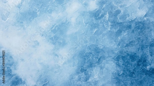 Ice and frost textured wallpaper in shades of blue, suitable for refrigerator ads, cold drink packaging, or arctic-themed designs.
