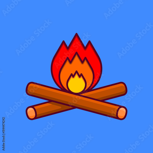 Fire Icon Illustration On Isolated Background.