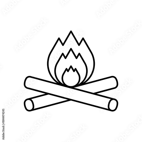 Fire Icon Illustration On Isolated Background.