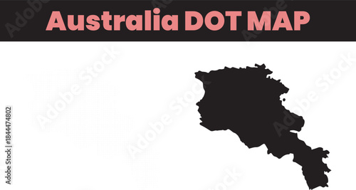Australia Dot Map Illustration with African Continent in the Background