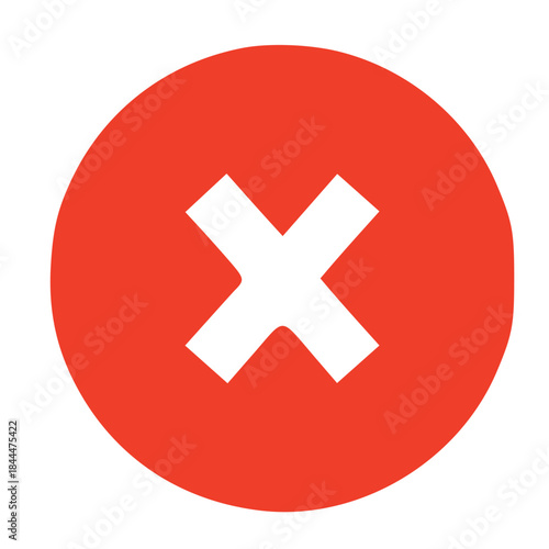 Exclusion Symbol: A bold and vibrant red circle features a prominent white 'X', serving as a visual signal of rejection, disapproval, or negation. 
