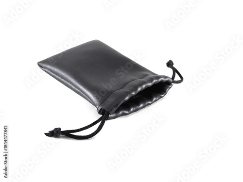 Elegant Black Leather Pouch: A sleek, classic black leather pouch, exuding sophistication and simplicity, perfect for safeguarding valuables or adding a touch of understated style.