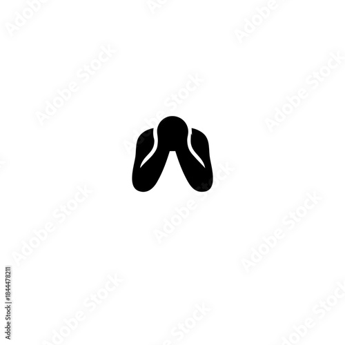 Minimalist Black Shame Icon Vector - Downward Pose Symbol for Download