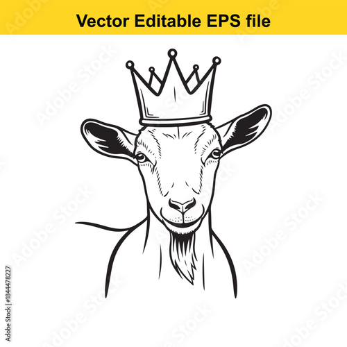 Goat wearing crown