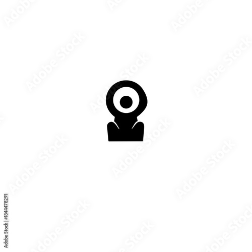 Minimalist Black Shame Icon Vector - Downward Pose Symbol for Download