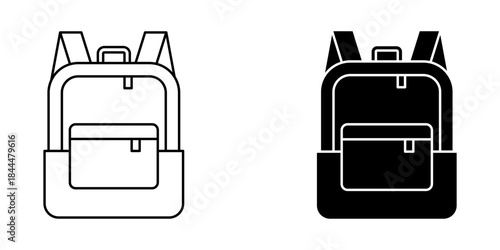 Bag school set icon. for mobile concept and web design on white background