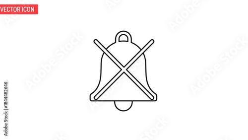 Bell icon with a cross symbol indicating no sound.
