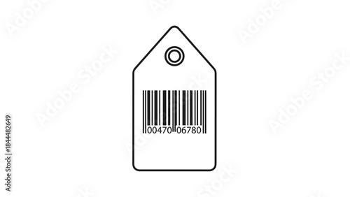 Barcode Price Tag Icon for Retail and Inventory Management.