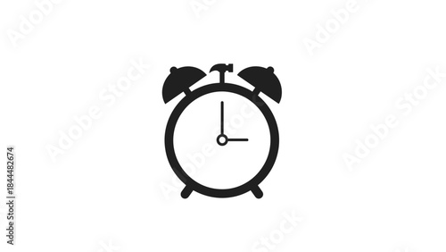 Classic Alarm Clock Icon Symbolizing Time and Urgency.