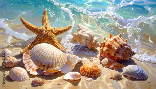 seashells and starfish