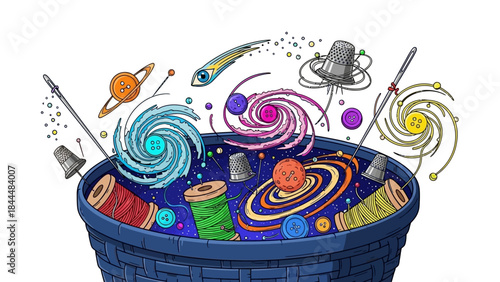 Vibrant assortment of colorful yarns and fibers arranged in a woven basket, ready for handmade textile crafts and weaving projects.