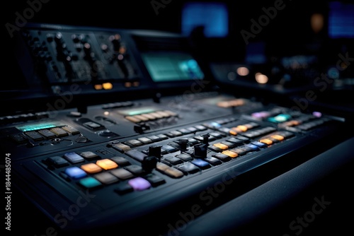 Close Up of a Control Panel with Illuminated Buttons