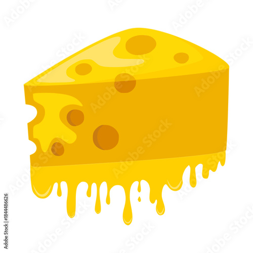 Creamy Melted Cheese Vector. Appetizing melted cheese with a smooth, gooey, and stretchy texture. Ideal for food advertising, restaurant menus, packaging, culinary blogs, social media content