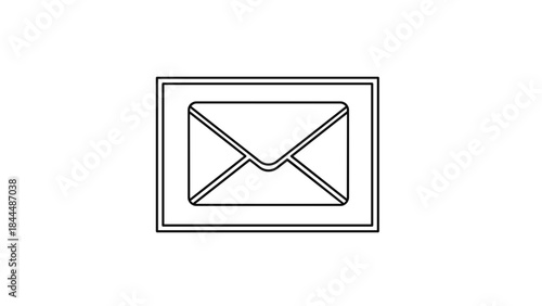 Simple Outline Drawing of an Envelope Icon.