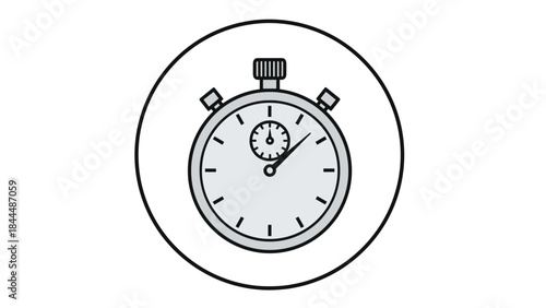 Stopwatch icon in a circle representing time speed and precision.