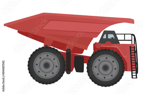 Red  dump truck. vector illustration