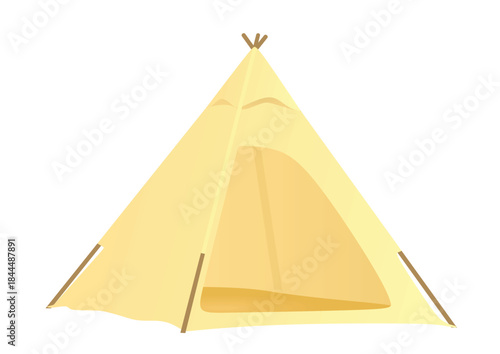 Yellow camping tent. vector illustration