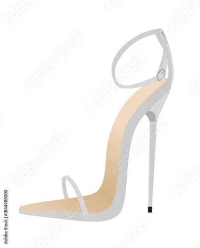 Grey high heel sandal. vector