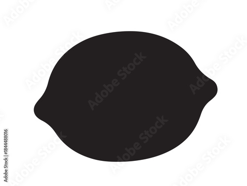 New lemon in silhouette white background.