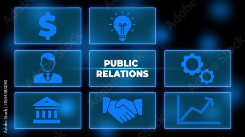 PR Public relations concept. Communication advertising marketing strategy.