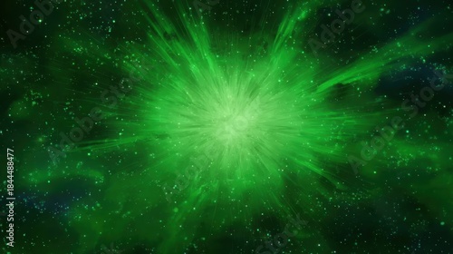 Abstract background of radiant green light with sparkling details, suitable for website designs for eco-friendly brands, promotional materials for energy drinks, or vibrant compositions.