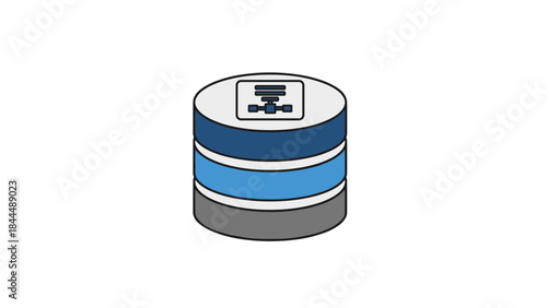 Database server icon representing data storage and network connection.