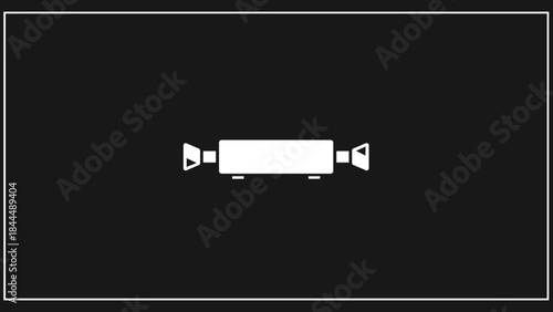 Simple White Candy Icon on Black Background.