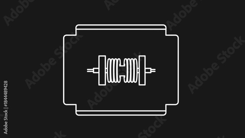 Solenoid coil with magnetic field lines in a simple outline illustration.
