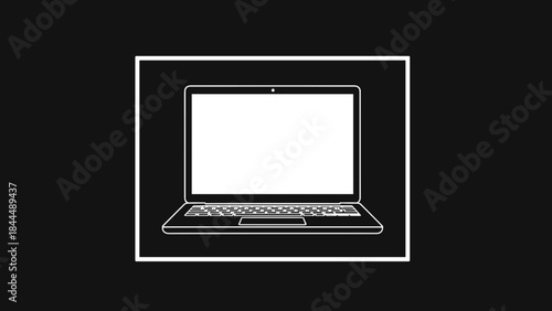 Sleek Laptop with Blank Screen in Minimalist Design.
