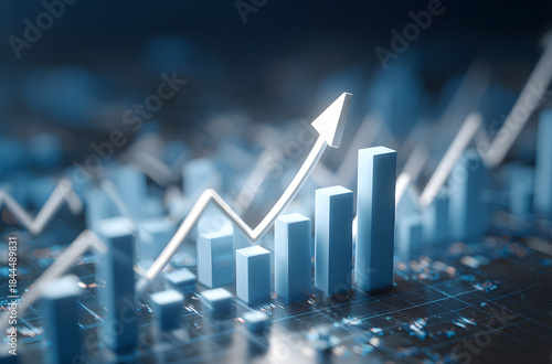 business graph on a black background