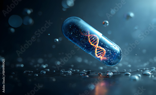 Double helix structure of DNA in capsule