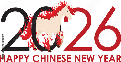 Happy Chinese New Year 2026 Year of the Fire Horse Celebration