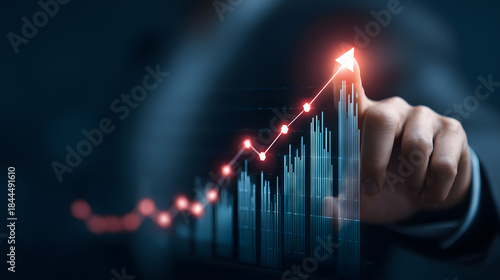 Finger click on business chart