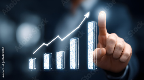 Finger click on business chart