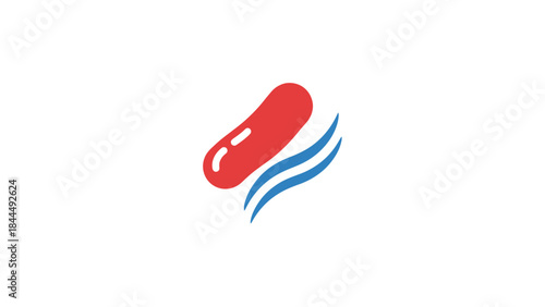 Abstract illustration of a capsule and flowing lines representing medicine or health care