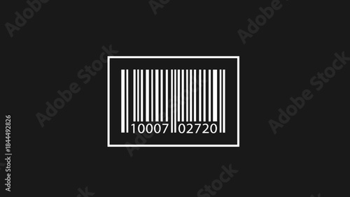Barcode on a black background representing modern retail and inventory management systems.