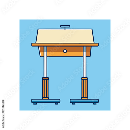 Illustration of a chafing dish on a stand on transparent background