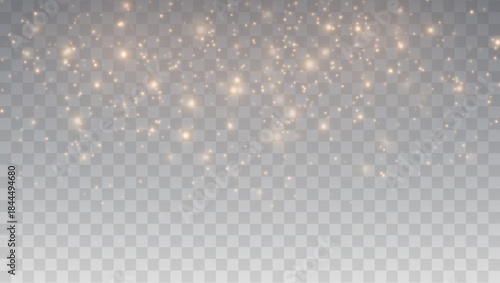 White Sparkle Light Particles Overlay on Transparent Background