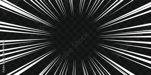 Comic book action line background. Manga speed frame, superhero action. Vector illustration