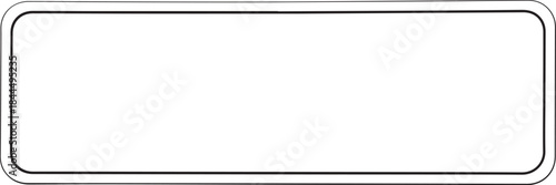 Blank rectangular sign template with rounded corners