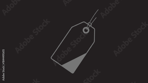 Simple outline of a price tag with a gray accent.